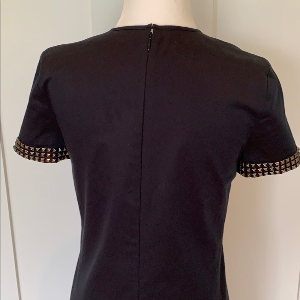 BURBERRY ROCKSTUD BLACK FITTED SILHOUETTE COTTON DRESS LINED W/SILVER STUDS US 4 - Picture 7 of 8